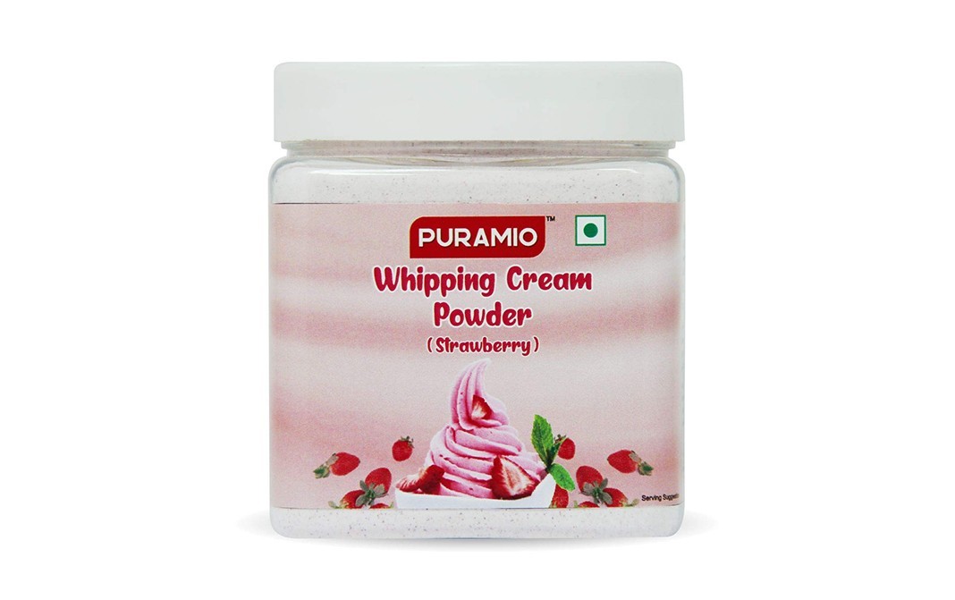 Puramio Whipping Cream Powder (Strawberry)   Plastic Jar  250 grams